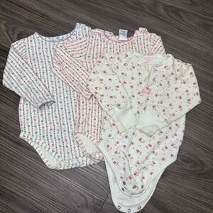 OshKosh B'gosh Floral and Striped Baby One Pieces - Pink, White, Blue